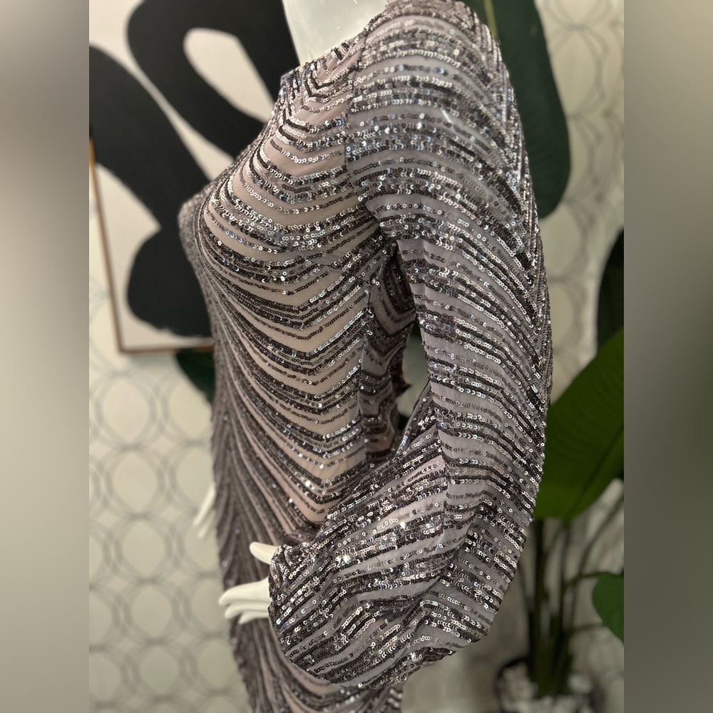 Silver sequin dress